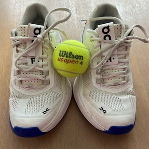 The Roger Pro from On. Tennis hard court shoes.  Fair condition.